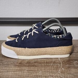 Tory Burch Platform Espadrilles Women's Casual Shoes Size 8.5 Blue